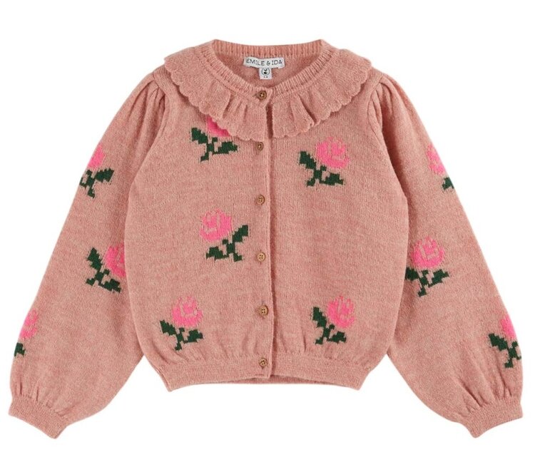 Emile et Ida Cardigan Flowers - Rose