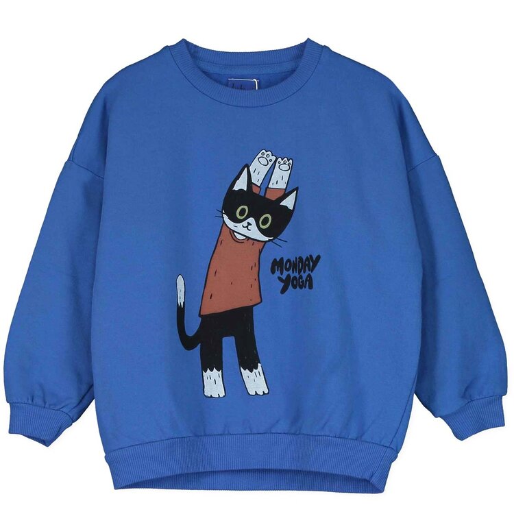 Lotiekids Sweatshirt Yogi Cat - Ink Blue