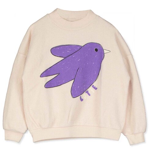 Lotiekids Teddy Sweatshirt Flowing Bird - Cream
