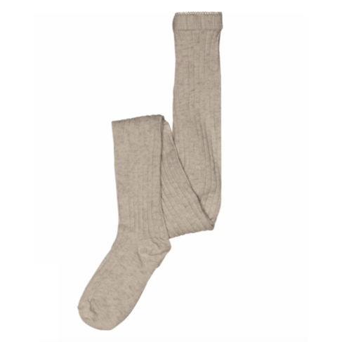 MP Denmark Cotton rib tights - Light Brown Melange