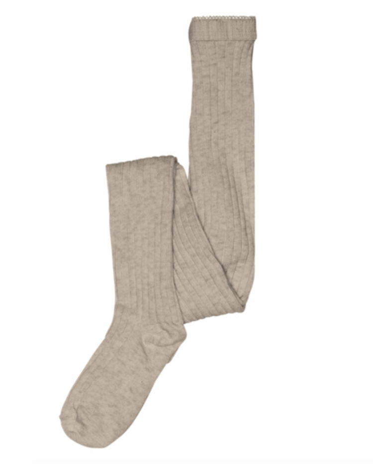 MP Denmark Cotton rib tights - Light Brown Melange