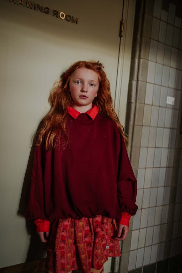 REPOSE AMS Ruffle Skirt - Coral Bloom Fiesta