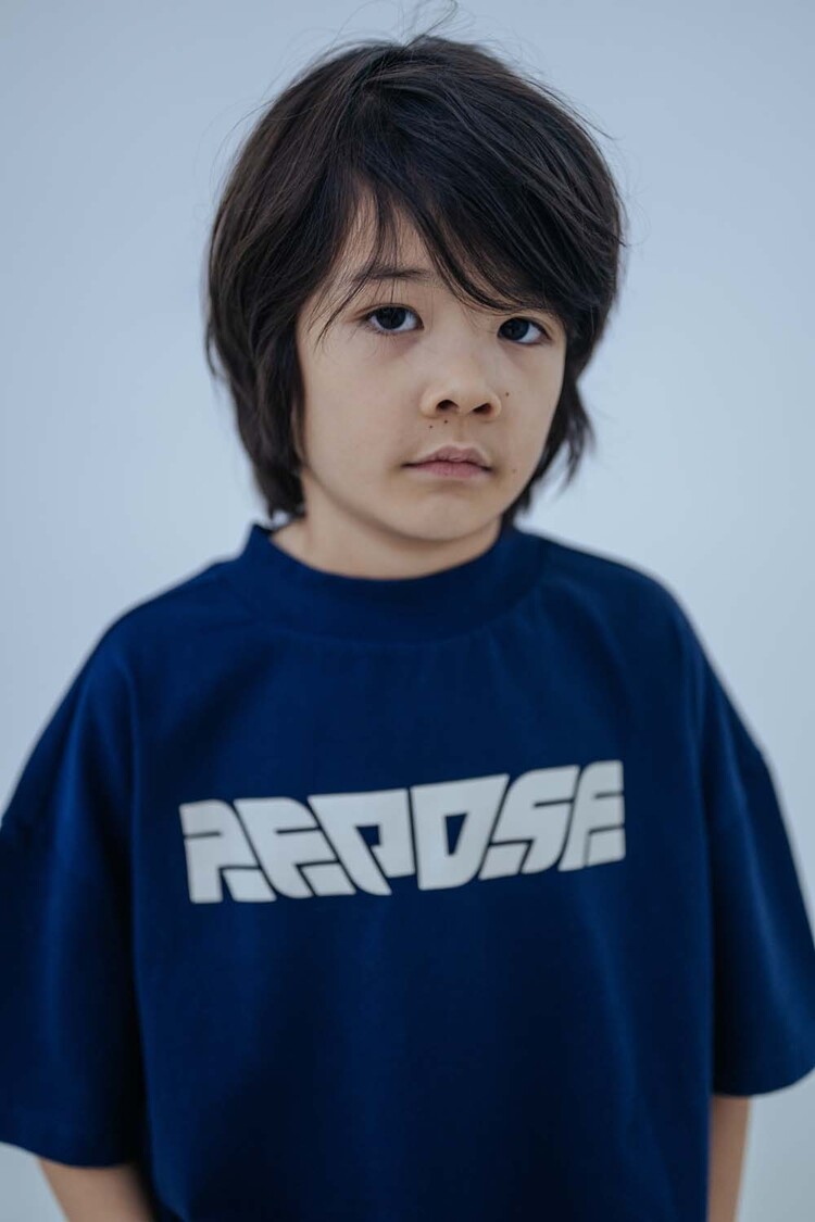 REPOSE AMS Boxy Tee Shirt - Cosmic Navy