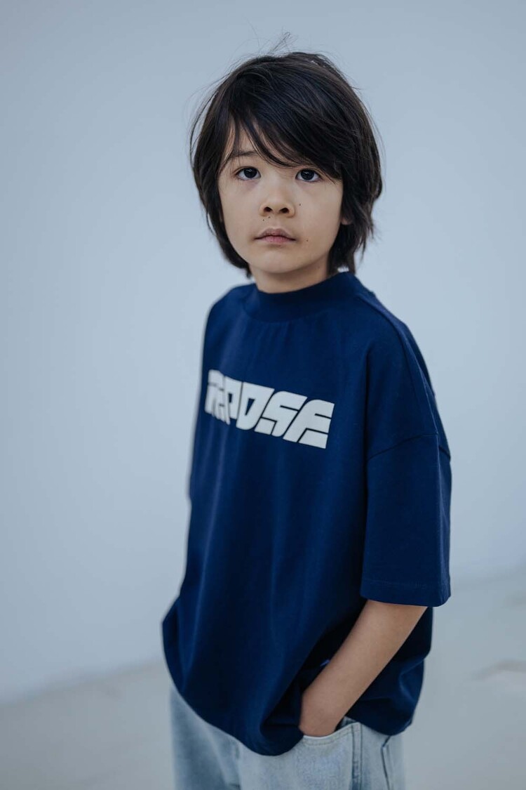 REPOSE AMS Boxy Tee Shirt - Cosmic Navy