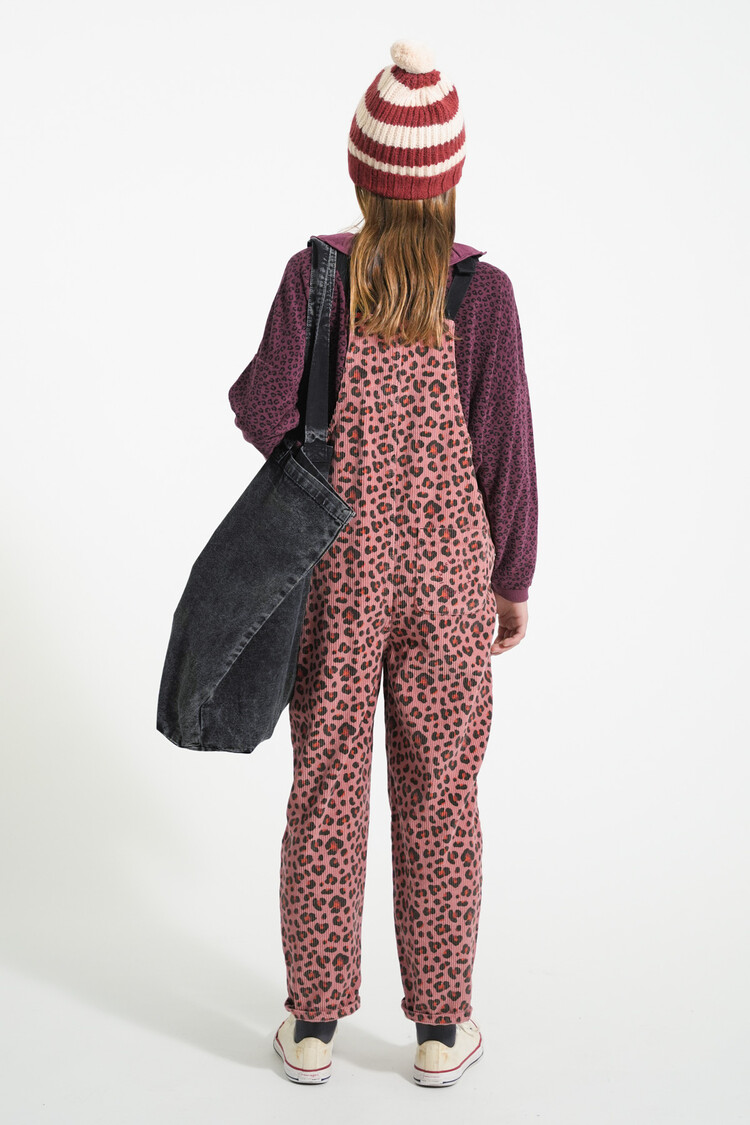 Piupiuchick Terry cotton sweatshirt | Eggplant w/ animal print