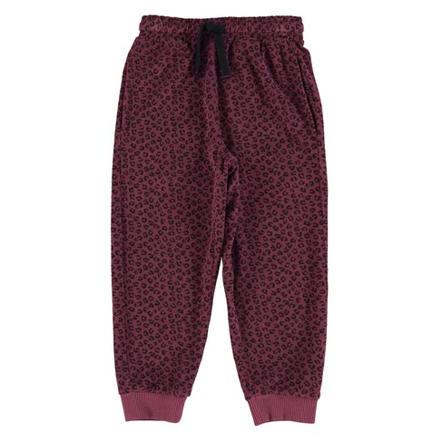 Piupiuchick Jogging pants | Eggplant w/ animal print