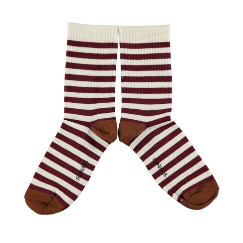 Piupiuchick Socks | Eru & bordeaux stripes
