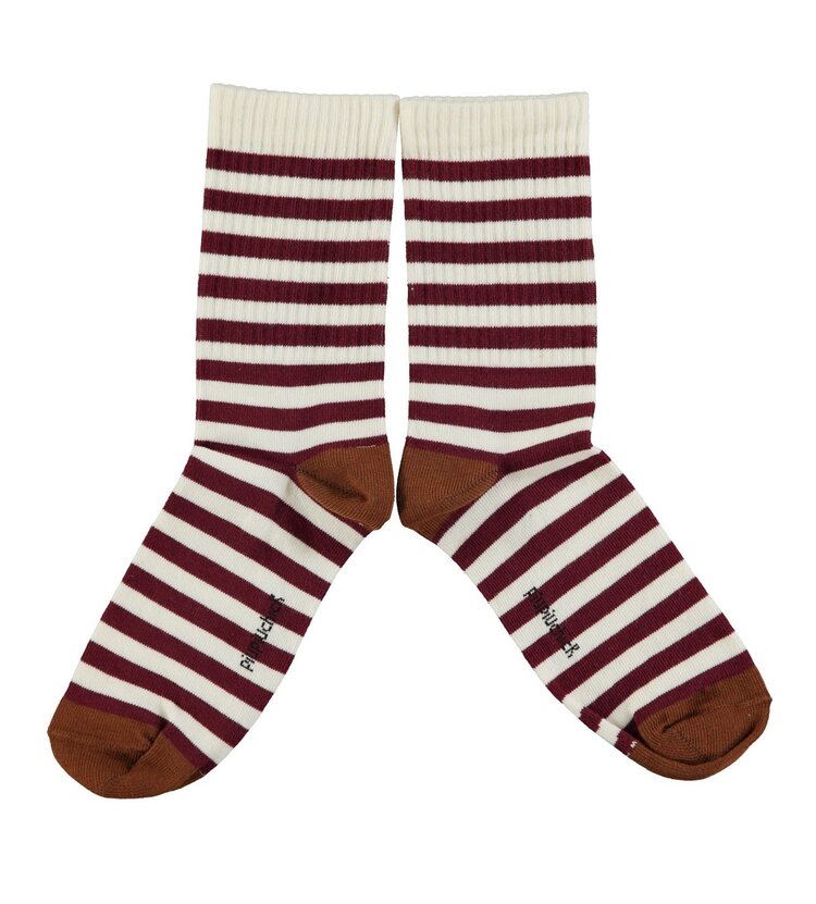 Piupiuchick Socks | Eru & bordeaux stripes
