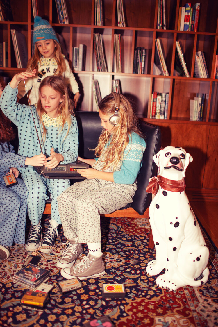 Piupiuchick Socks | Ecru w/ "rock & roll"