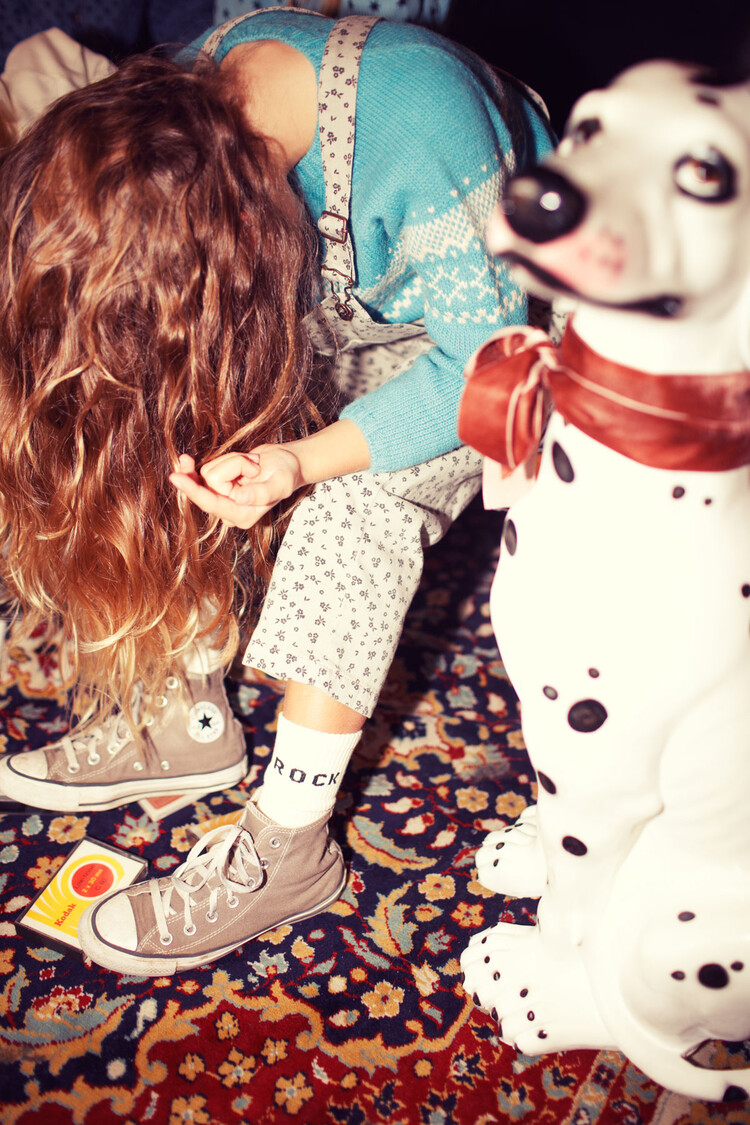 Piupiuchick Socks | Ecru w/ "rock & roll"