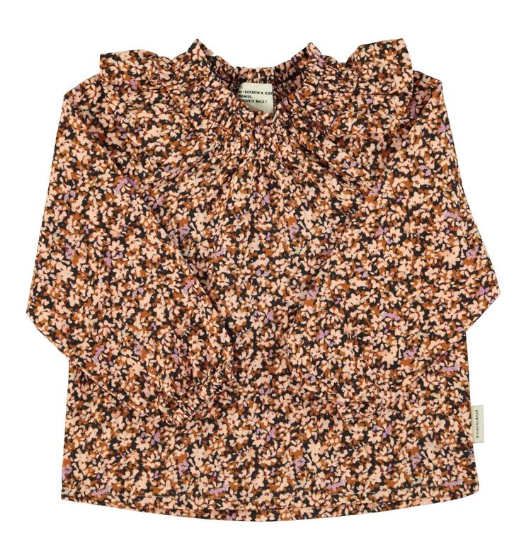 Piupiuchick Blouse | Light pink & brown flowers