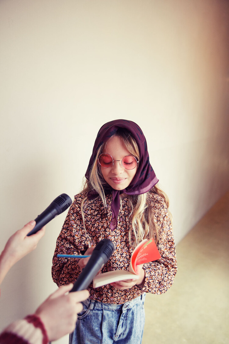 Piupiuchick Blouse | Light pink & brown flowers