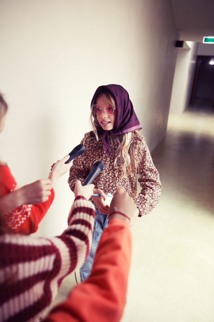 Piupiuchick Blouse | Light pink & brown flowers