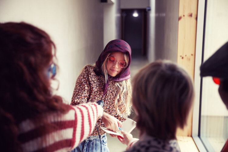 Piupiuchick Blouse | Light pink & brown flowers