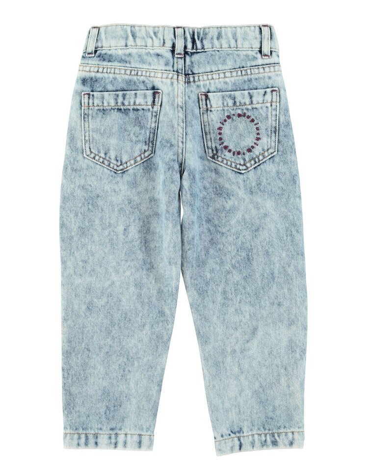 Piupiuchick Mom fit trousers | Washed blue denim