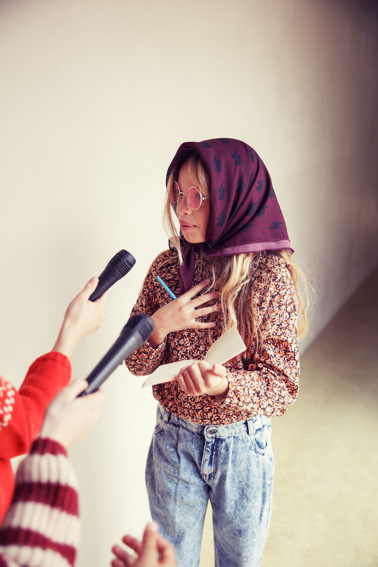 Piupiuchick Mom fit trousers | Washed blue denim