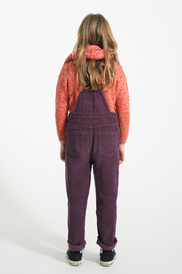 Piupiuchick Knitted sweater w/ collar | Pink w/ animal print