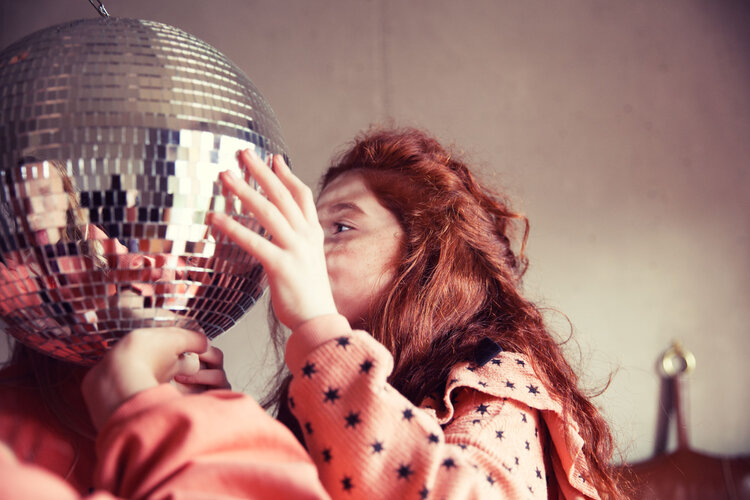 Piupiuchick Sweatshirt | Pink w/ black stars