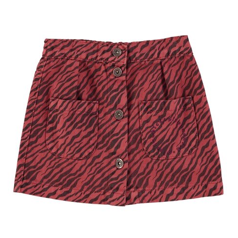 Piupiuchick Short skirt | Bordeaux w/ zebra print