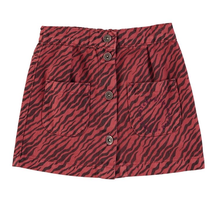 Piupiuchick Short skirt | Bordeaux w/ zebra print