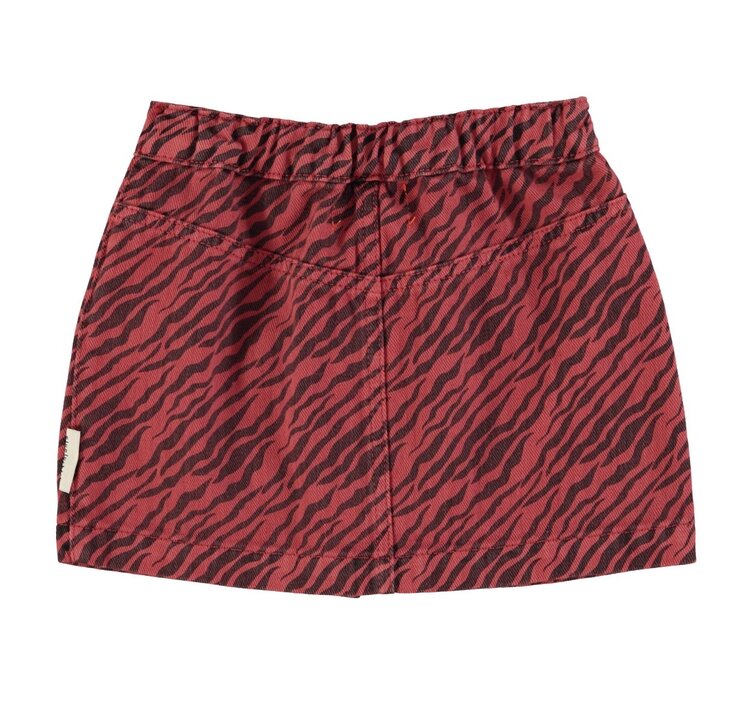 Piupiuchick Short skirt | Bordeaux w/ zebra print