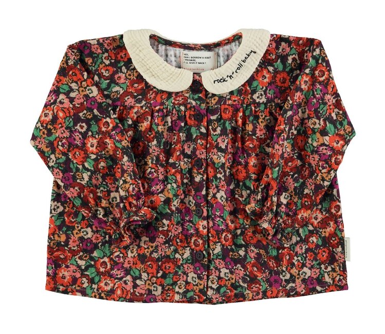 Piupiuchick Peter pan collar blouse | Multicolor flowers