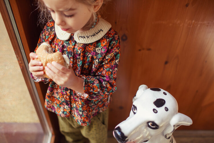 Piupiuchick Peter pan collar blouse | Multicolor flowers