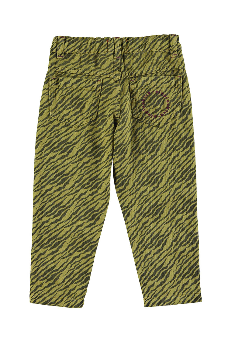 Piupiuchick Mom fit trousers | Olive green w/ zebra print