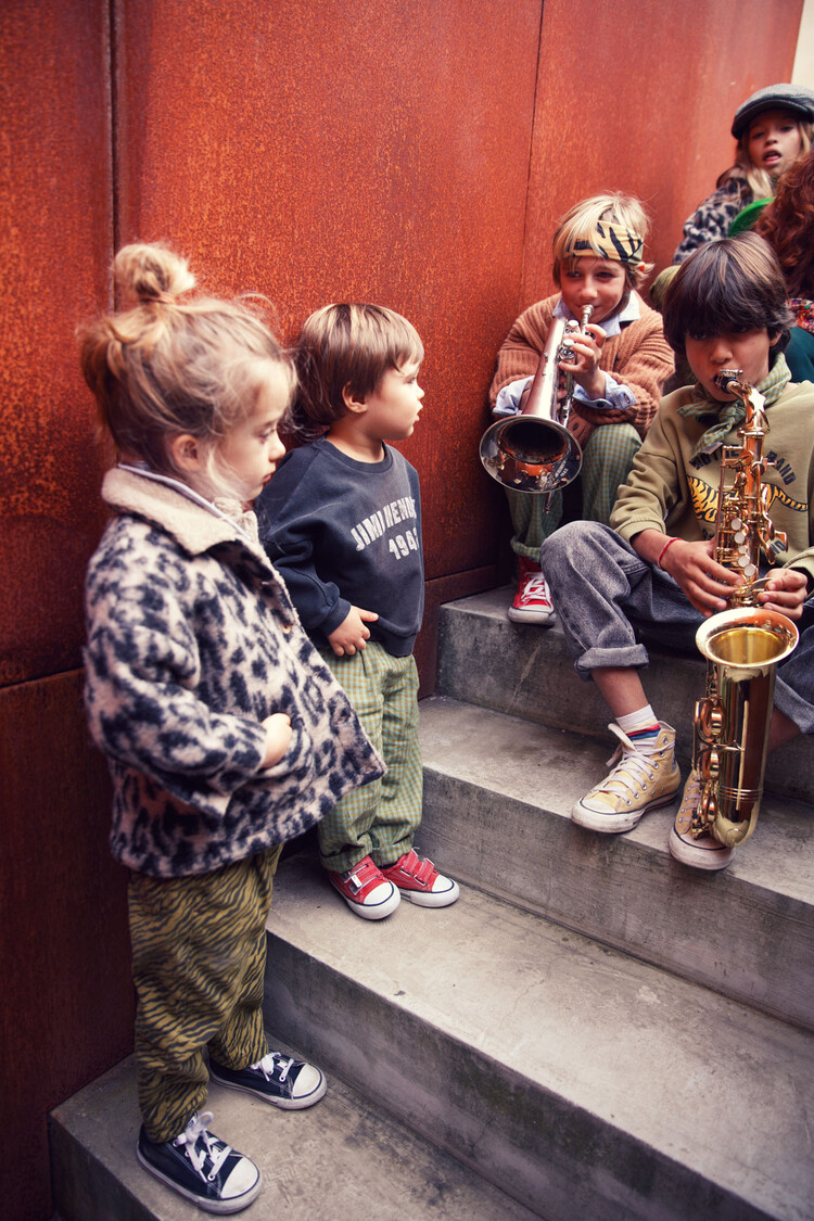 Piupiuchick Mom fit trousers | Olive green w/ zebra print