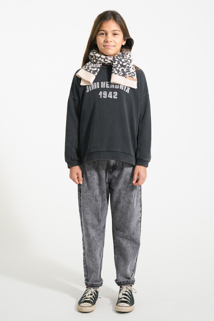 Piupiuchick Mom fit trousers | Washed black denim