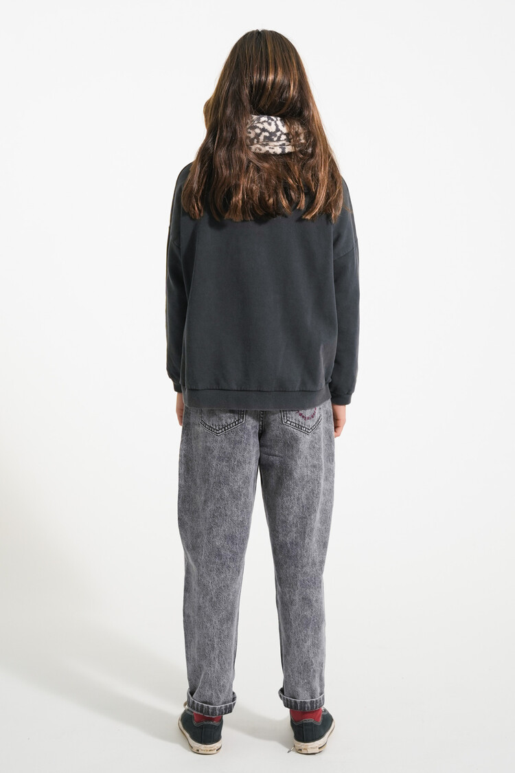 Piupiuchick Mom fit trousers | Washed black denim