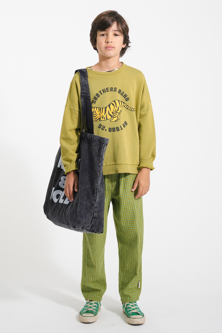Piupiuchick Sweatshirt | Olive green w/ tiger print