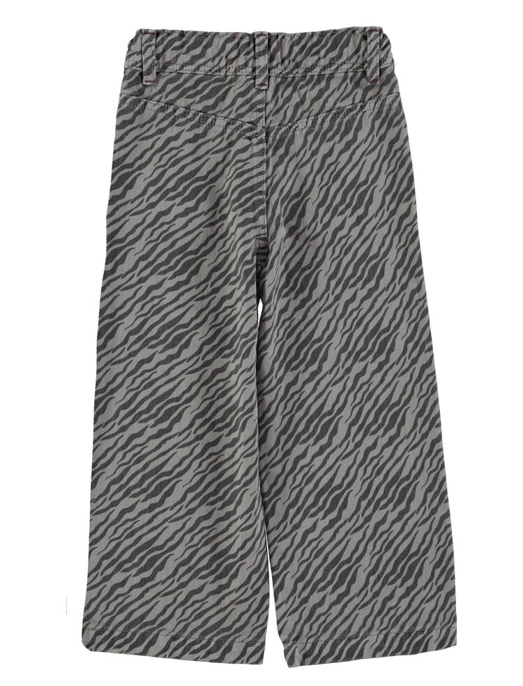 Piupiuchick Flare trousers | Gray w/ zebra print