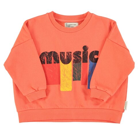 Piupiuchick Sweatshirt | Orange w/ "music" print