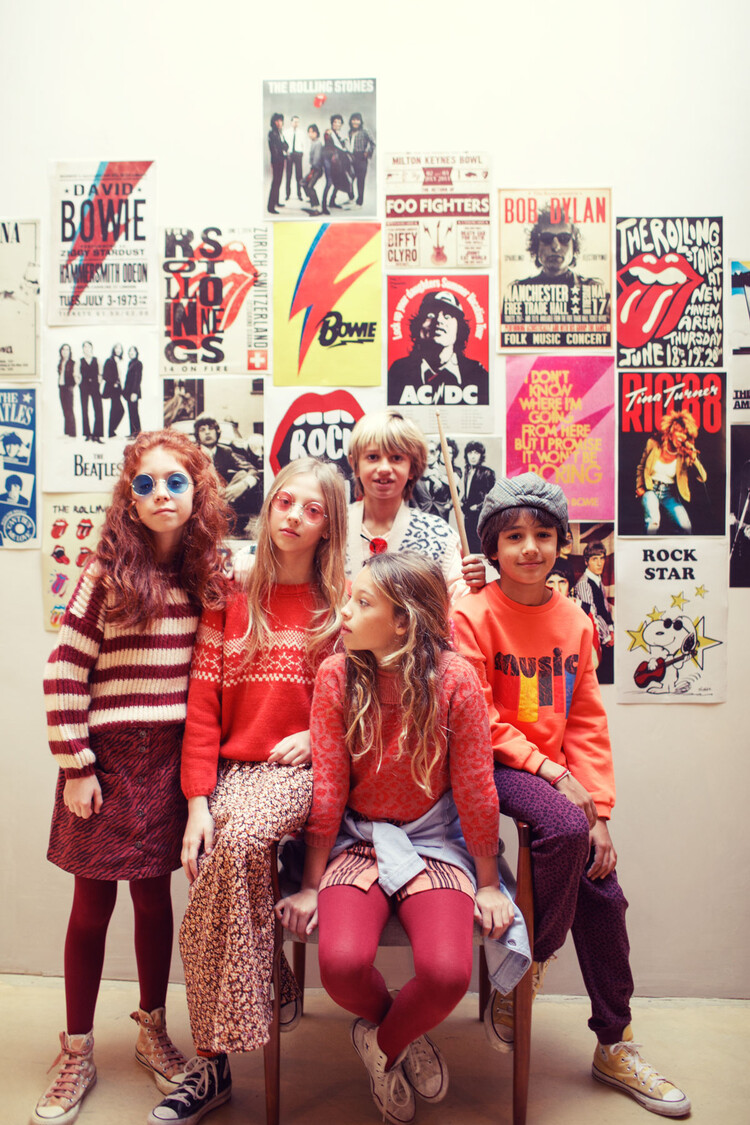 Piupiuchick Sweatshirt | Orange w/ "music" print