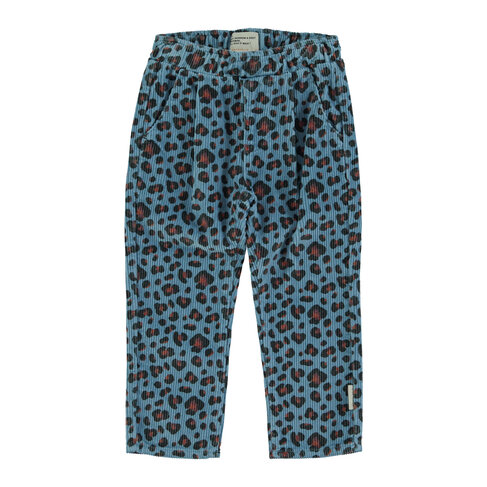 Piupiuchick Unisex trousers | Blue w/ animal print
