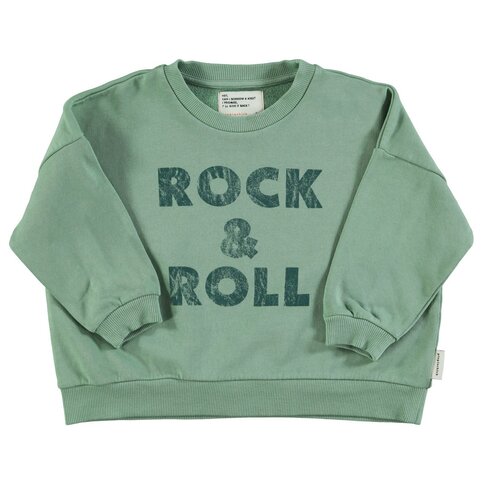 Piupiuchick Sweatshirt | Green w/ "rock & roll" print