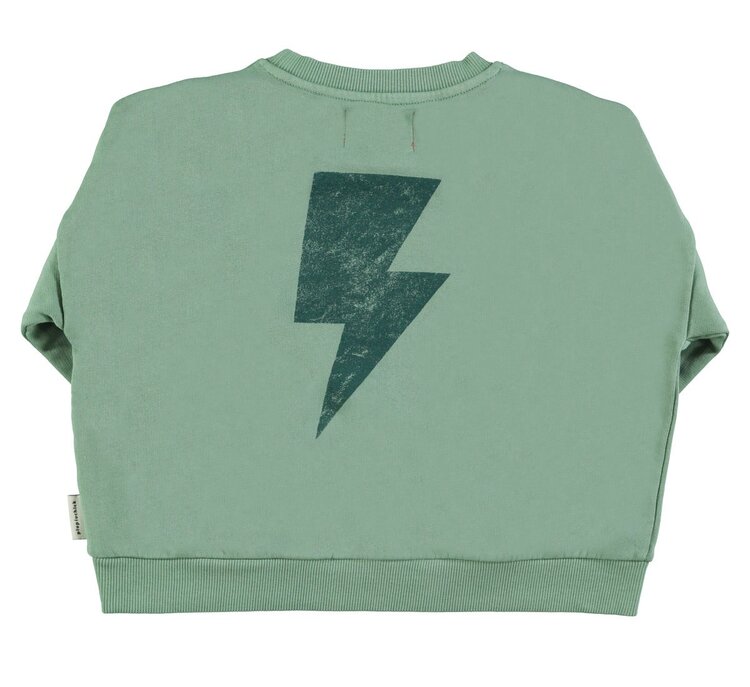 Piupiuchick Sweatshirt | Green w/ "rock & roll" print