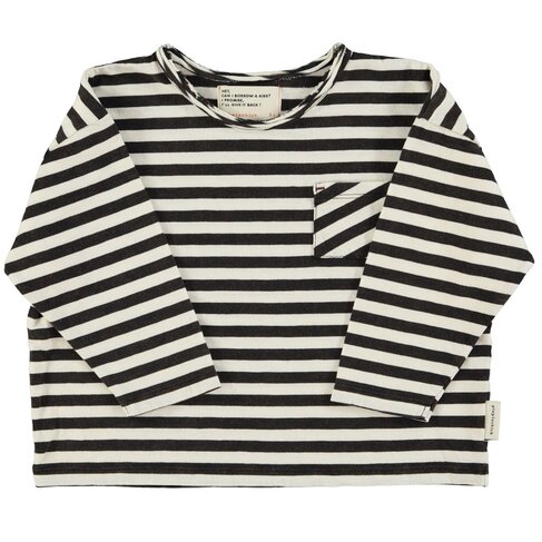 Piupiuchick Longsleeve t'shirt | Ecru & black stripes