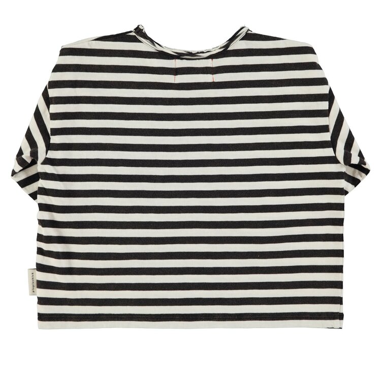 Piupiuchick Long sleeve t-shirt | Ecru & black stripes