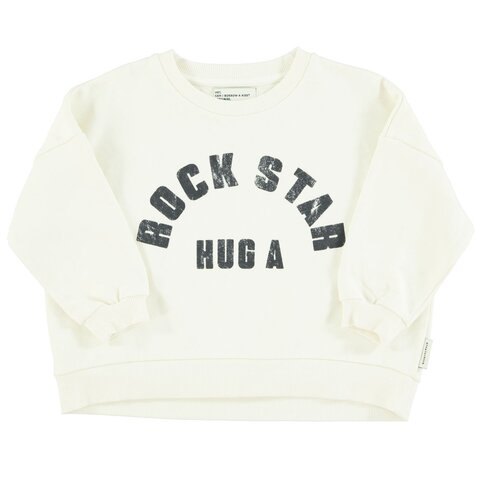Piupiuchick Sweatshirt | Ecru w/ "rock star" print