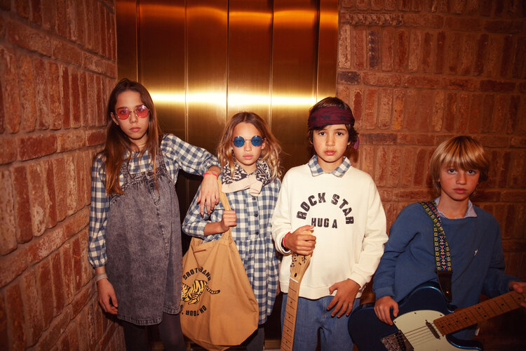 Piupiuchick Sweatshirt | Ecru w/ "rock star" print