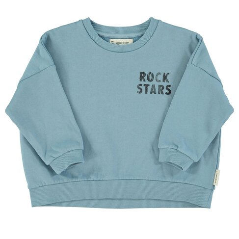 Piupiuchick Sweatshirt | Blue w/ "rock stars" print