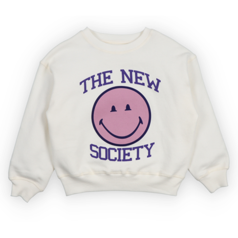 The New Society Smiley Sweatshirt - Moonlight White