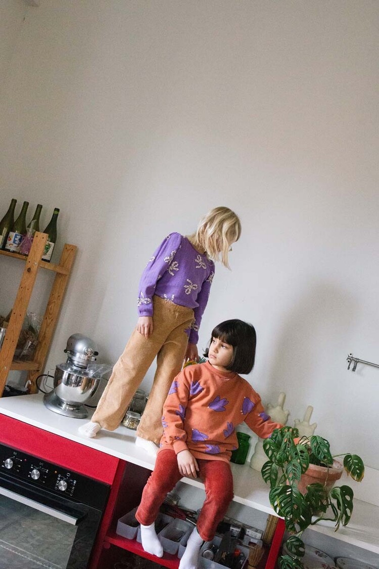 Lotiekids  Long Sweatdress Flowing Birds - Clay