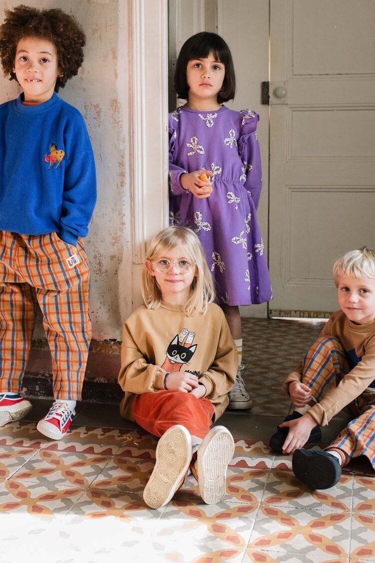 Lotiekids Sweatshirt Yogi Cat - Toasted