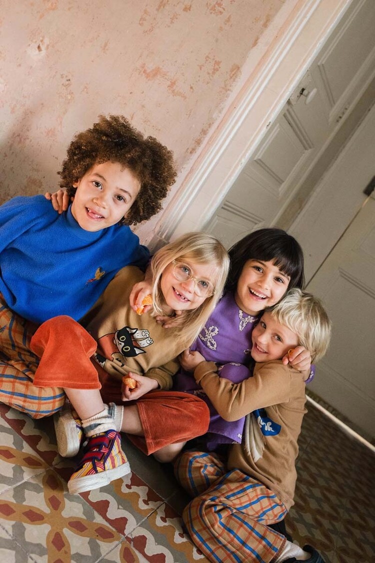 Lotiekids Sweatshirt Yogi Cat - Toasted