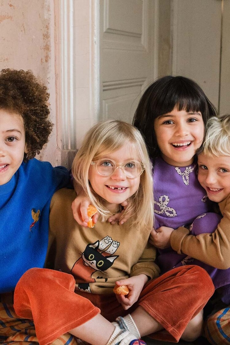 Lotiekids Sweatshirt Yogi Cat - Toasted