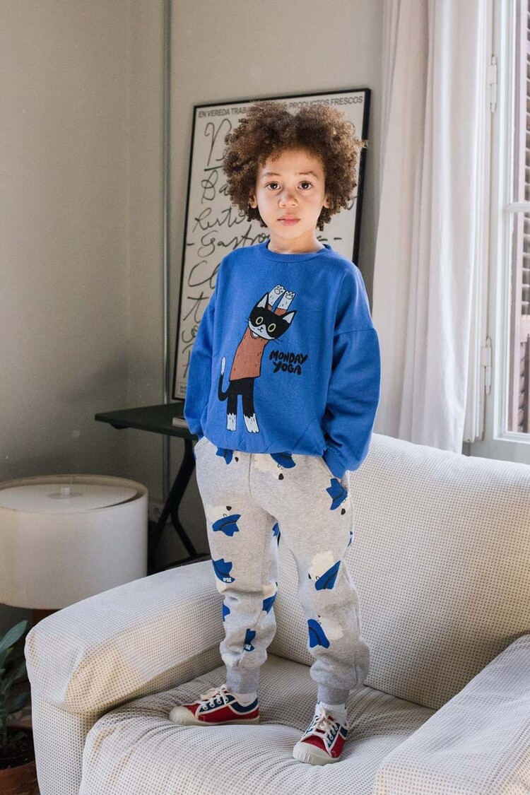 Lotiekids Sweatshirt Yogi Cat - Ink Blue