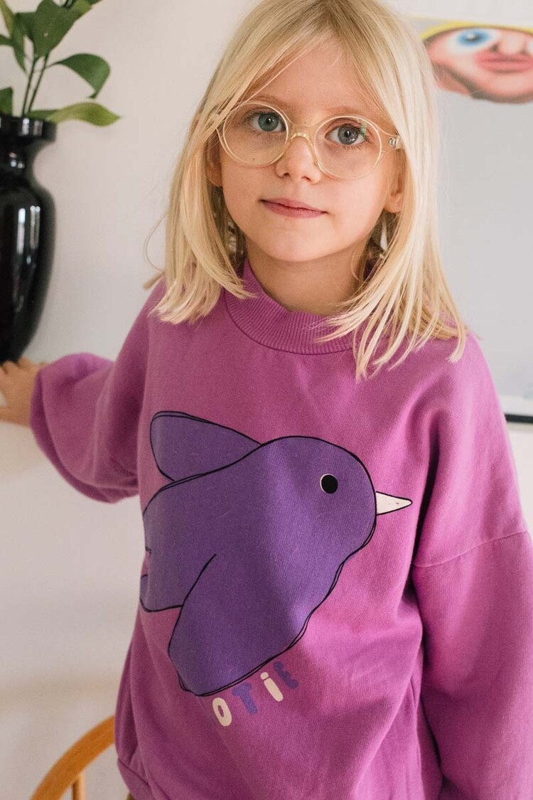 Lotiekids Sweatshirt Flowing Bird - Fucsia